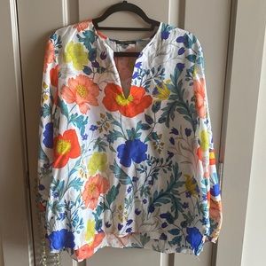 Floral print cotton blouse